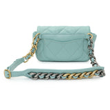 Chanel Teal Goatskin Quilted Chanel 19 Waist Bag Handbags Chanel