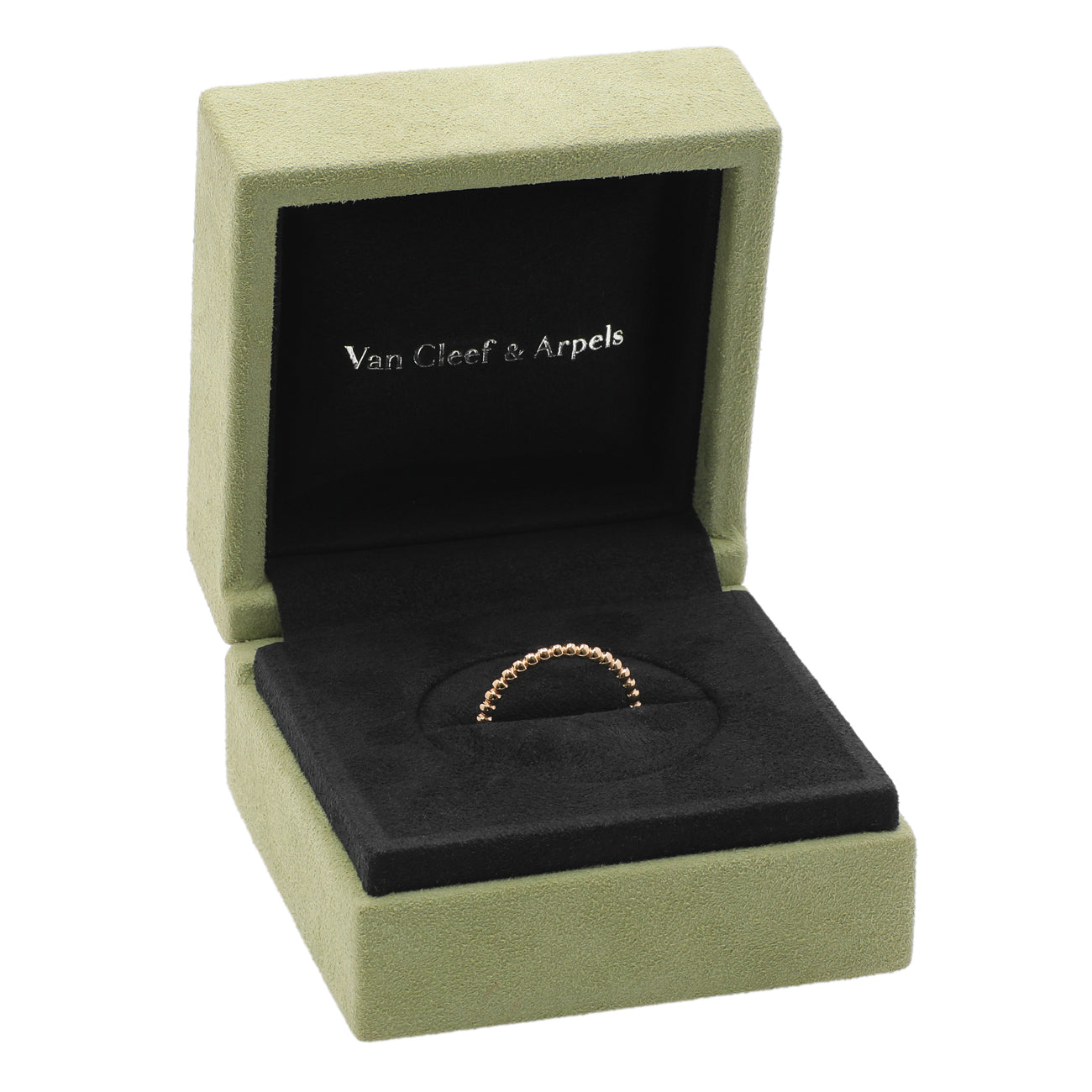 Van Cleef & Arpels ローズゴールド　ペルレ　スモール　56 Van Cleef & Arpels 18K Rose Gold Small Perlee Ring – Modaselle
