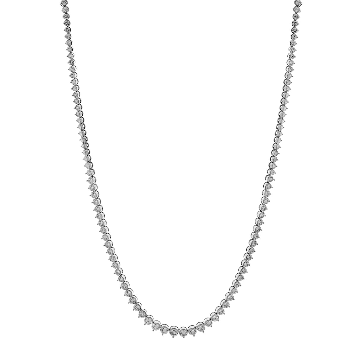 18K White Gold 9.47 Carat Riviere Diamond Necklace