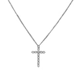 18K White Gold 1.80 Carat Diamond Cross Pendant