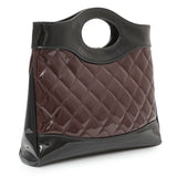 Chanel Black Burgundy Quilted Patent Mini 31 Shopping Bag Handbags Chanel