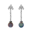 18K White Gold Tahitian South Sea Pearl Drop Earrings Fine Jewellery Modaselle