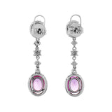 18K White Gold 4.42 Carat Fancy Pink Sapphire Earrings