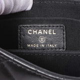 Chanel Black Lambskin Quilted Mini Acccordion Clutch With Chain