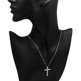 18K White Gold 1.80 Carat Diamond Cross Pendant