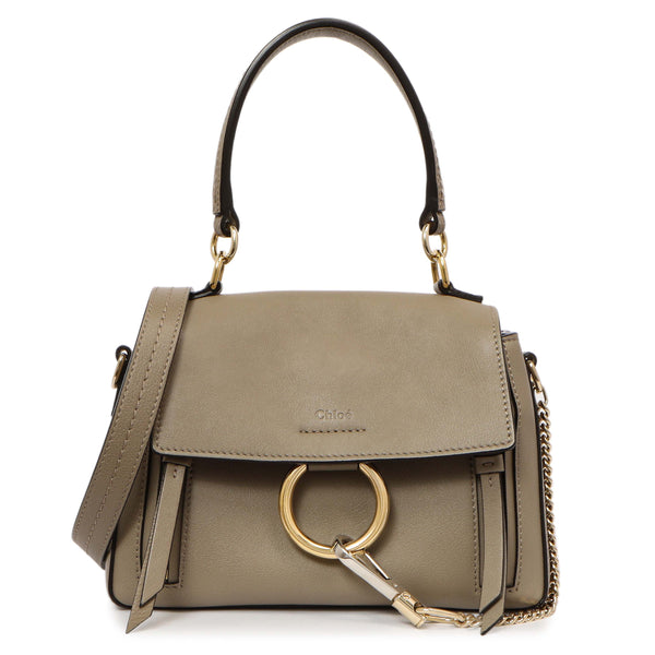 chloe faye mini backpack motty grey Chloe Motty Grey Calfskin Mini Faye Day Shoulder Bag – Modaselle