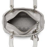 Christian Dior Grey Lambskin Cannage Medium Lady Dior Handbags Christian Dior
