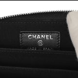Chanel Iridescent Black Quilted Caviar Zip Around Coin Purse