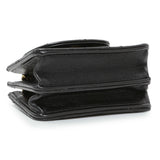 Chanel Black Lambskin Quilted Mini Acccordion Clutch With Chain