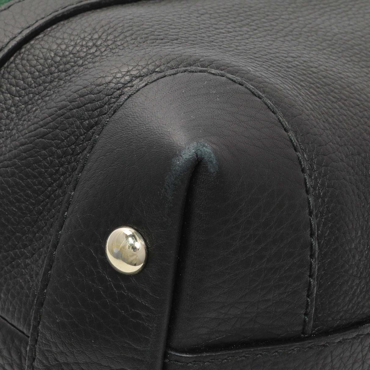 Gucci Black Grained Calfskin Medium Web Hobo