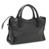Balenciaga Black Chevre Metallic Edge Mini City