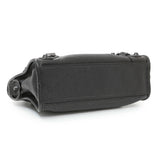 Balenciaga Black Chevre Metallic Edge Mini City