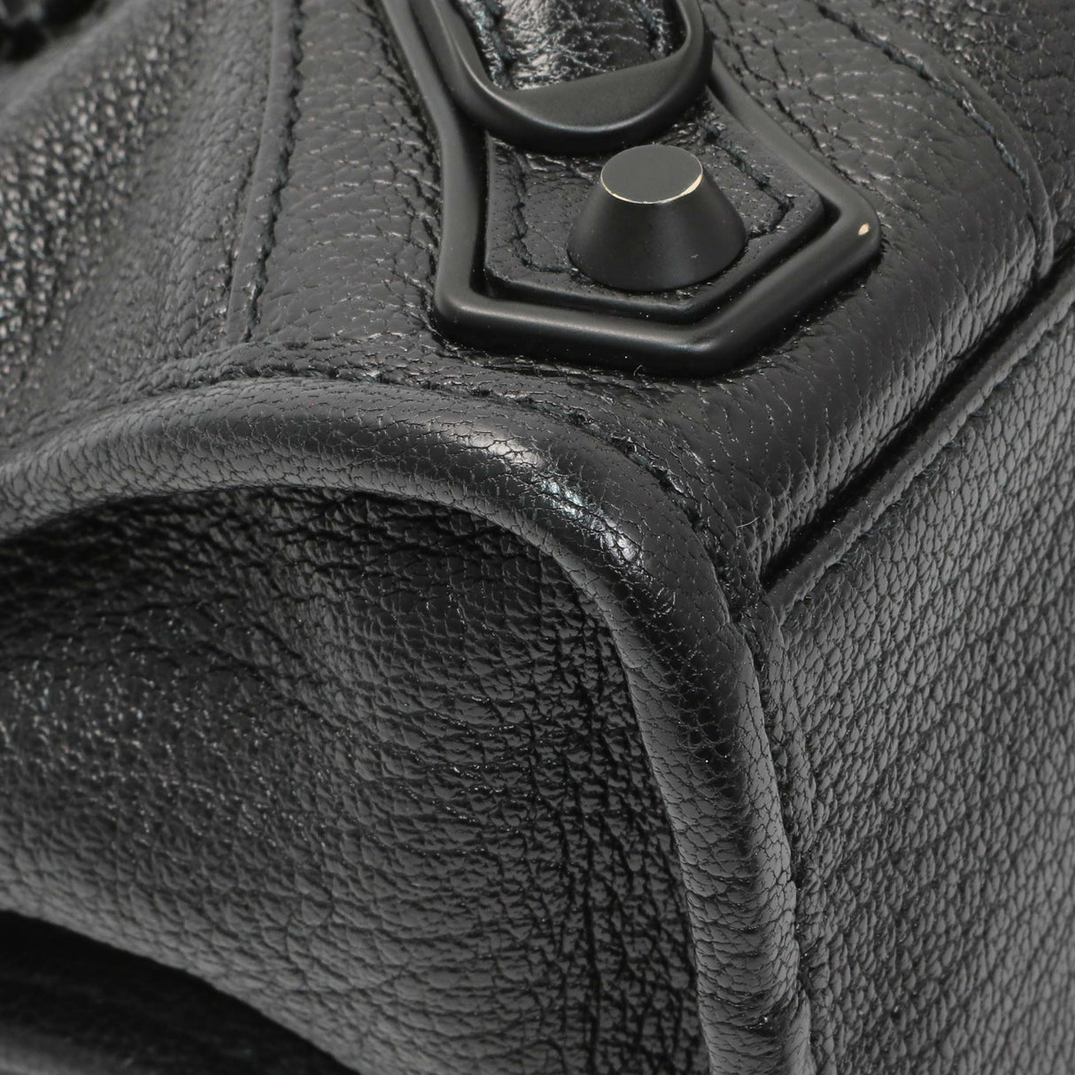 Balenciaga Black Chevre Metallic Edge Mini City