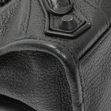 Balenciaga Black Chevre Metallic Edge Mini City