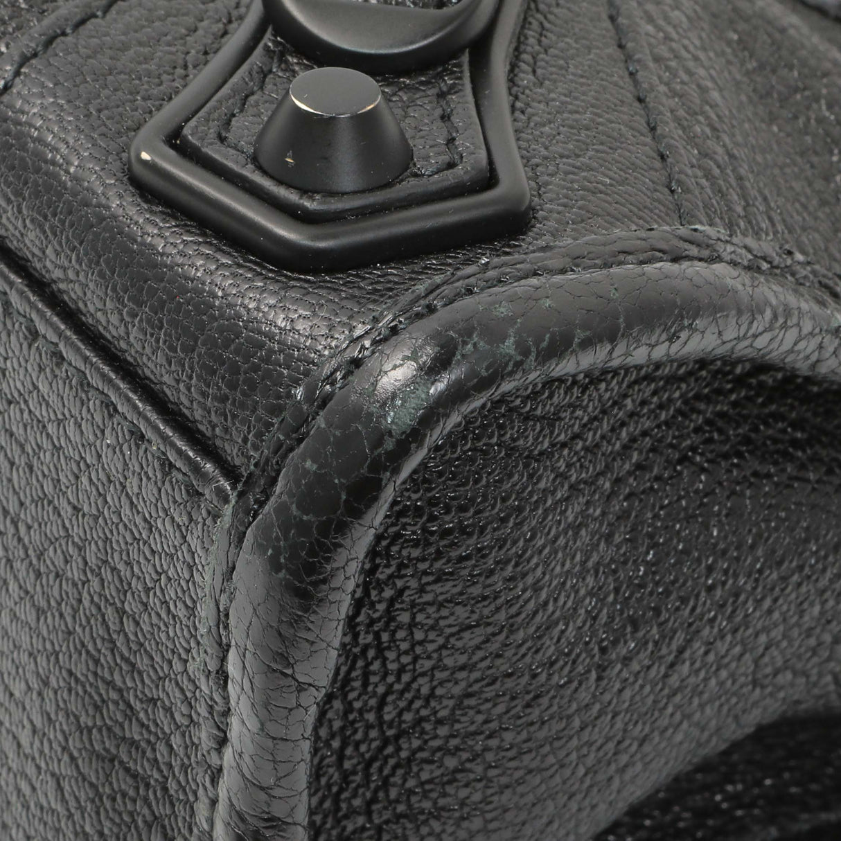 Balenciaga Black Chevre Metallic Edge Mini City