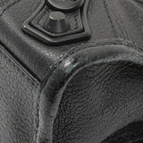 Balenciaga Black Chevre Metallic Edge Mini City