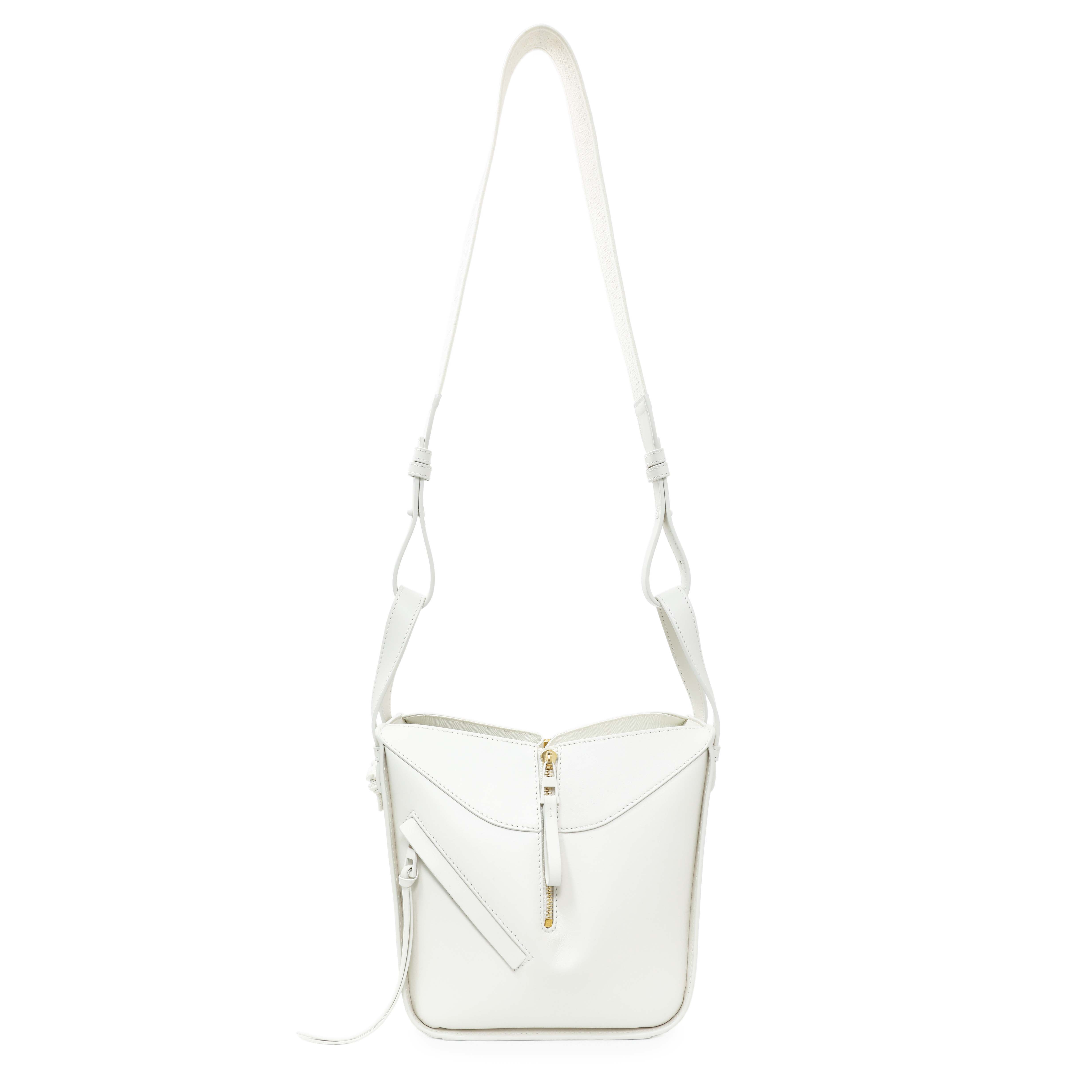 Loewe White Calfskin Compact Hammock Shoulder Bag – Modaselle Loewe White Calfskin Compact Hammock Shoulder Bag – Modaselle