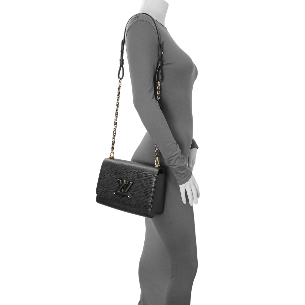 Louis Vuitton Black Epi Twist Shoulder Bag MM Handbags Louis Vuitton