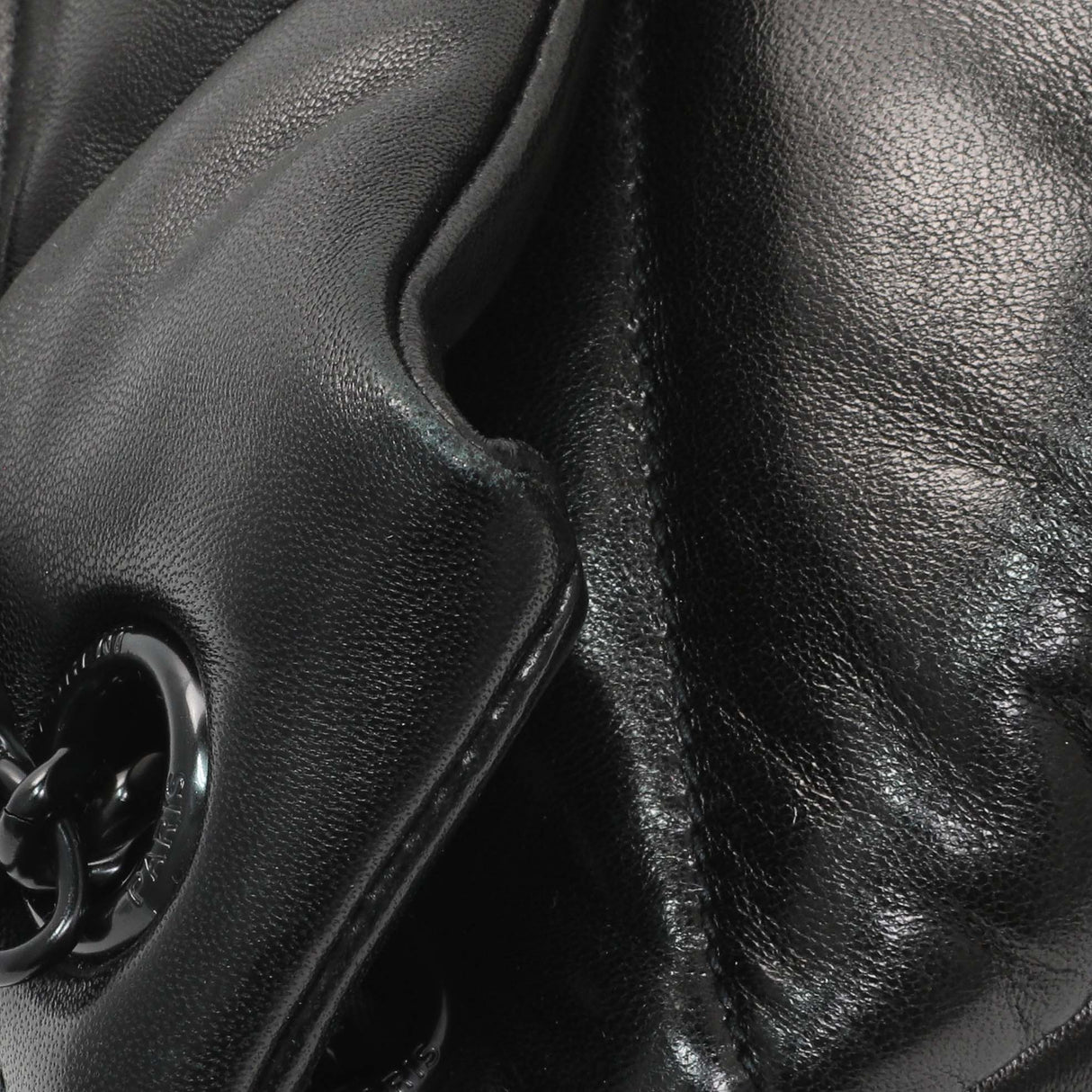 Saint Laurent  Black Lambskin Small Loulou Puffer