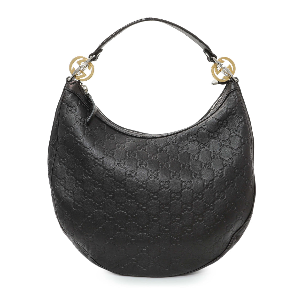 Gucci Black Guccissima Twins Hobo Medium
