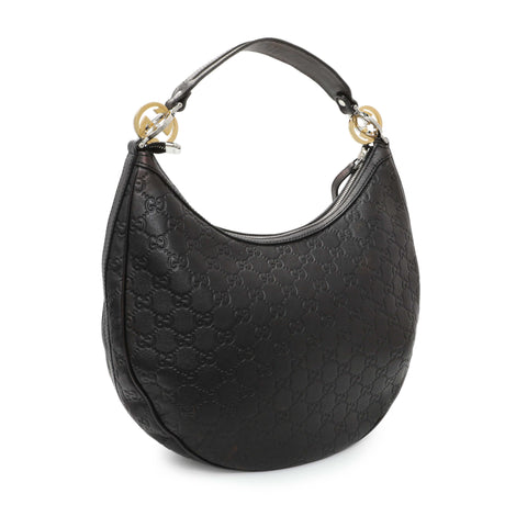 Gucci Black Guccissima Twins Hobo Medium