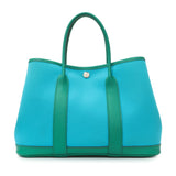 Hermes Bleu Azteque Menthe Toile Officier Epsom Garden Party 30 TPM