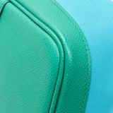 Hermes Bleu Azteque Menthe Toile Officier Epsom Garden Party 30 TPM