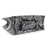 Christian Dior Canvas Embroidered Dioriviera Reverse Striped Toile De Jouy Large Book Tote Handbags Christian Dior