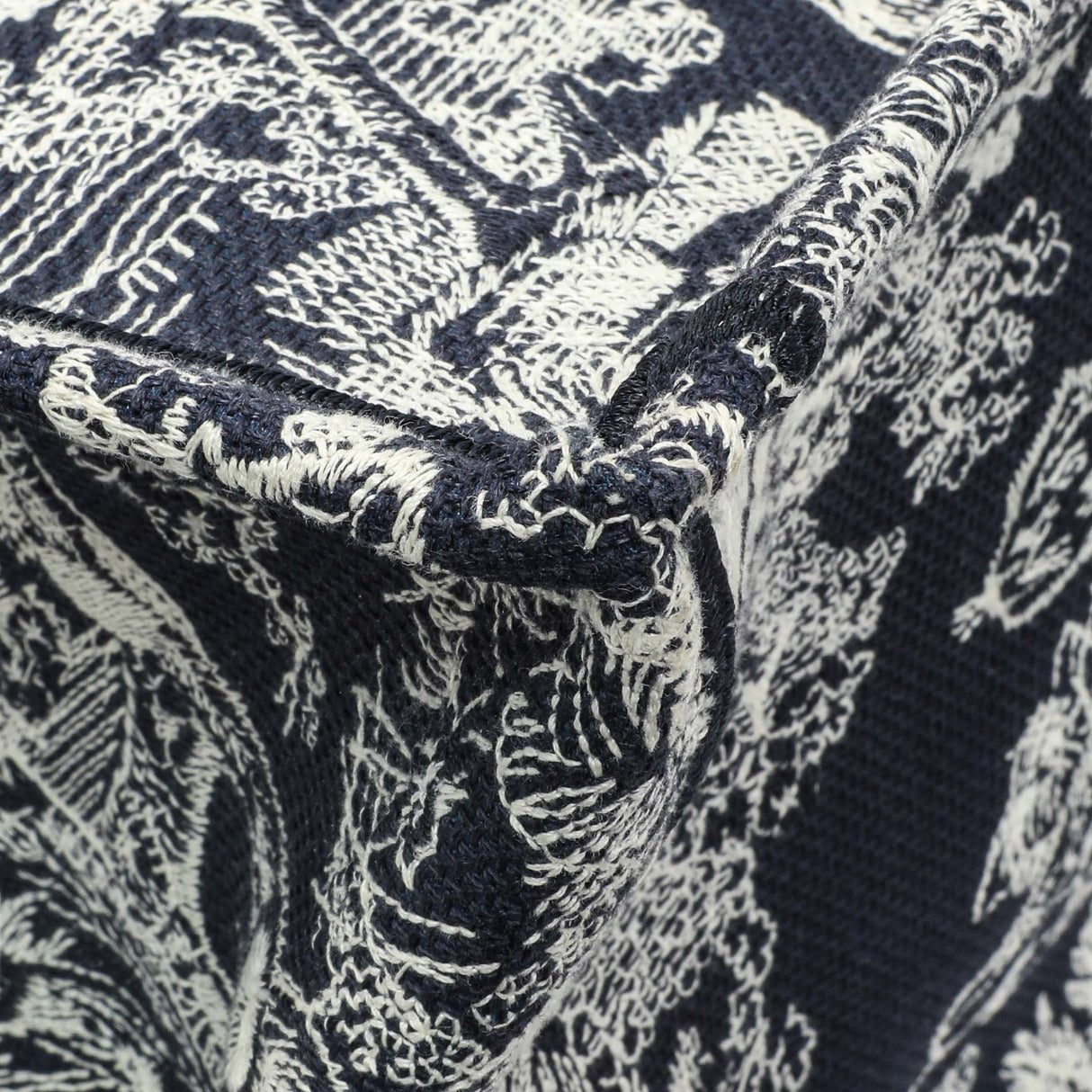 Christian Dior Canvas Embroidered Dioriviera Reverse Striped Toile De Jouy Large Book Tote Handbags Christian Dior