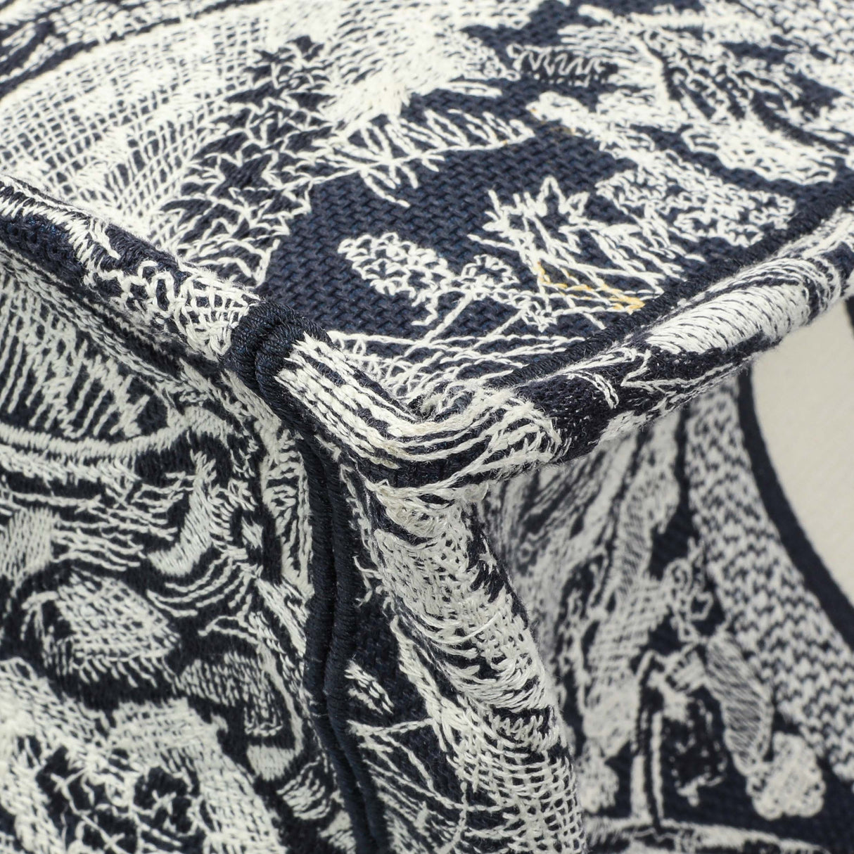 Christian Dior Canvas Embroidered Dioriviera Reverse Striped Toile De Jouy Large Book Tote Handbags Christian Dior