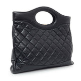 Chanel Navy Quilted Aged Calfskin Large 31 Shopping Tote