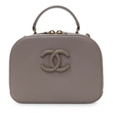 Chanel Taupe Calfskin Coco Curve Vanity Case Handbags Chanel