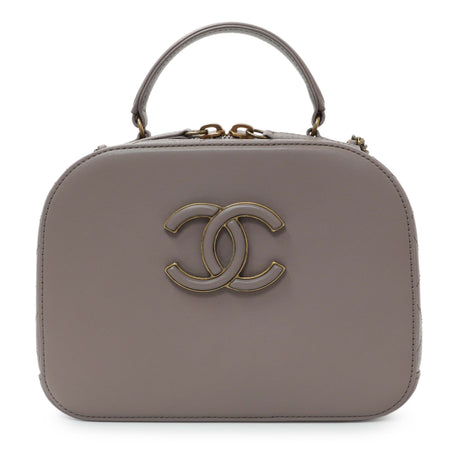 Chanel Taupe Calfskin Coco Curve Vanity Case