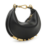 Fendi Black Vitello Grace Nano Fendigraphy Hobo Charm Handbags Fendi