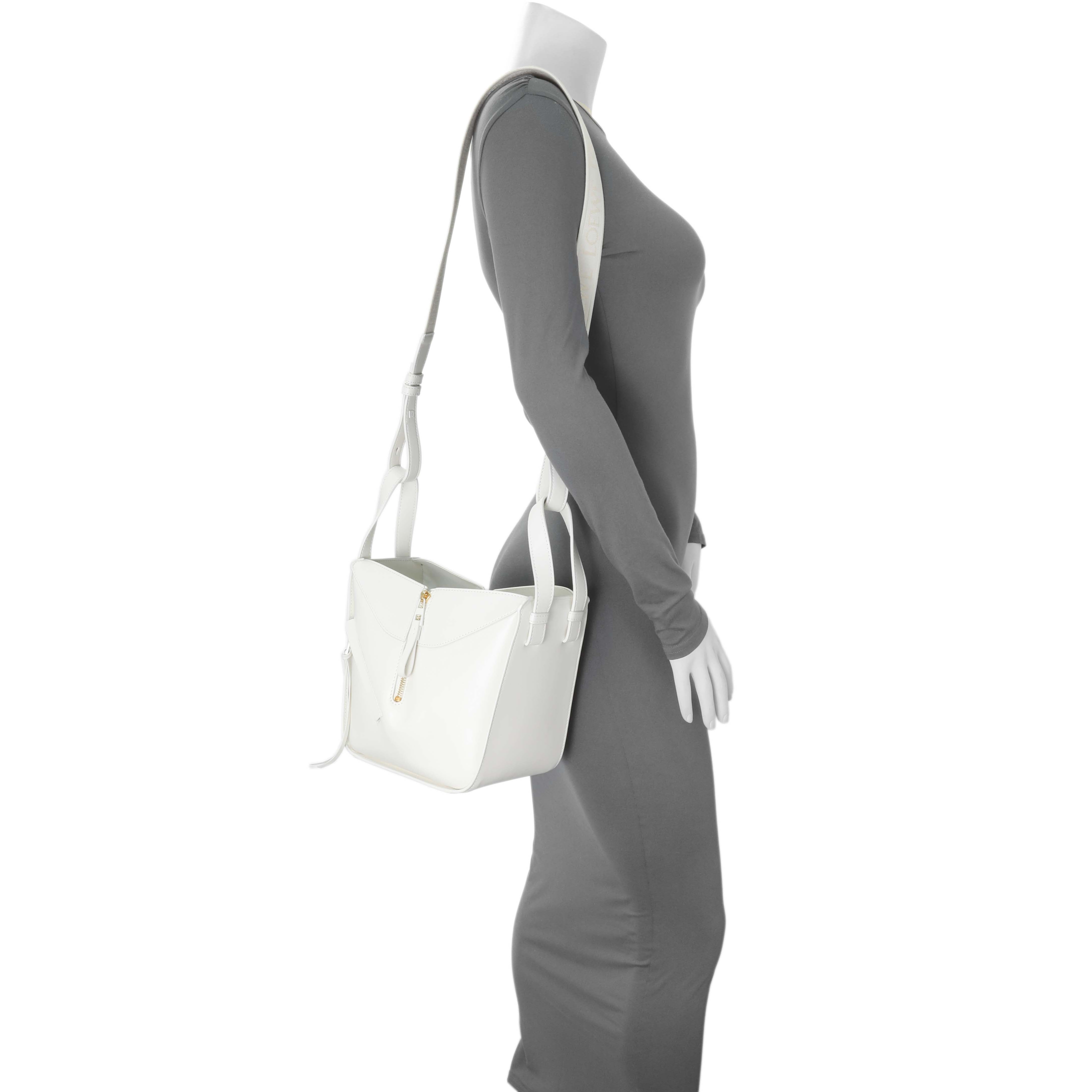 Loewe White Calfskin Compact Hammock Shoulder Bag – Modaselle