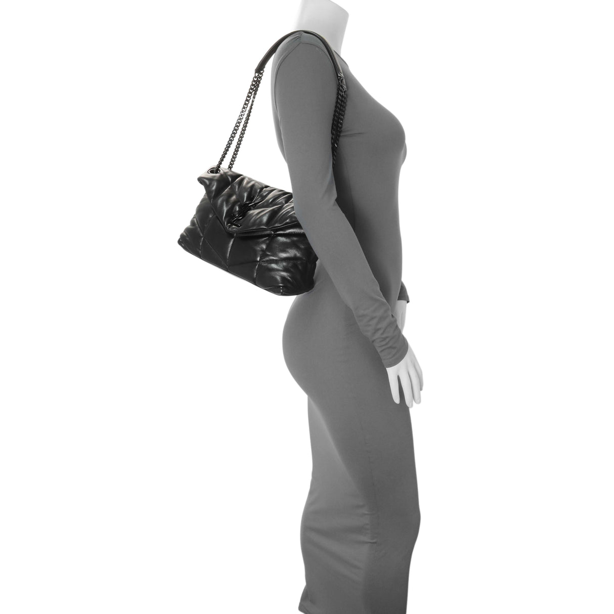 Saint Laurent Black Lambskin Small Loulou Puffer Handbags Saint Laurent