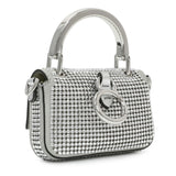 Fendi Grey Nubuck Crystal Nano Baguette Charm Handbags Fendi