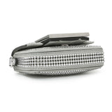 Fendi Grey Nubuck Crystal Nano Baguette Charm Handbags Fendi