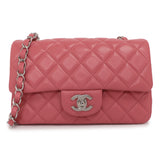 Chanel Pink Quilted Lambskin Mini Rectangular Flap