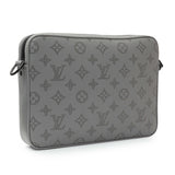 Louis Vuitton Grey Calfskin Monogram Shadow Duo Messenger Handbags Louis Vuitton