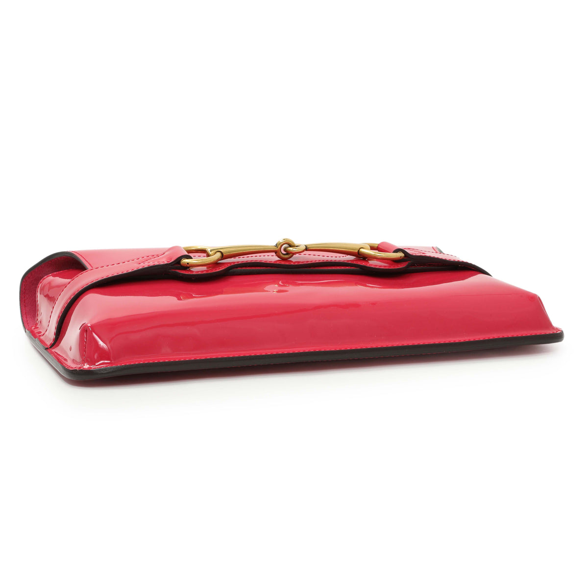 Gucci Pink Patent Large Bright Bit Clutch Handbags Gucci