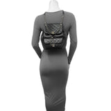 Chanel Black Lambskin Quilted Large Duma Drawstring Backpack Handbags Chanel