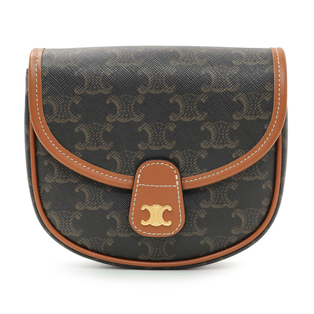 Celine Tan Calfskin Triomphe Mini Besace Handbags Celine