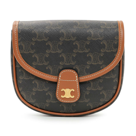 Celine Tan Calfskin Triomphe Mini Besace Handbags Celine