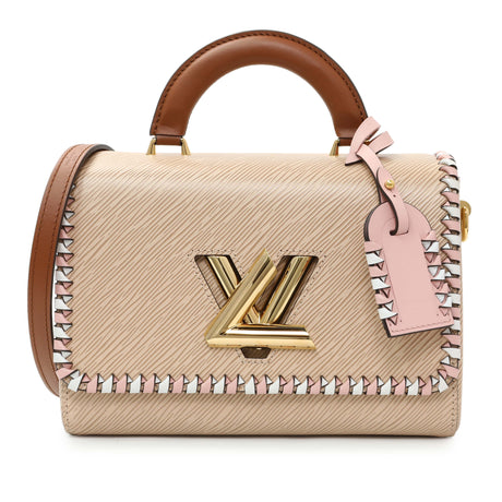 Louis Vuitton Beige Brown Epi Leather Braided Twist MM Top Handle Bag Handbags Louis Vuitton