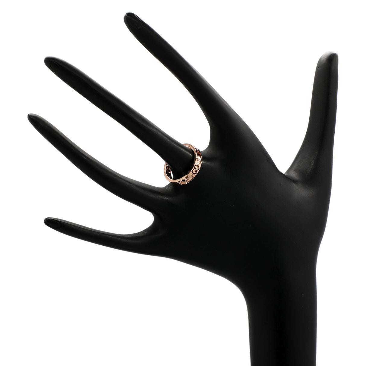 Gucci 18K Rose Gold Icon Heart Band Ring Designer Jewellery Gucci