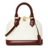 Louis Vuitton White/Burgundy Epi Alma BB