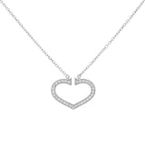 Cartier 18K White Gold Diamond Large Hearts and Symbols Pendant Necklace