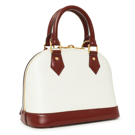 Louis Vuitton White/Burgundy Epi Alma BB