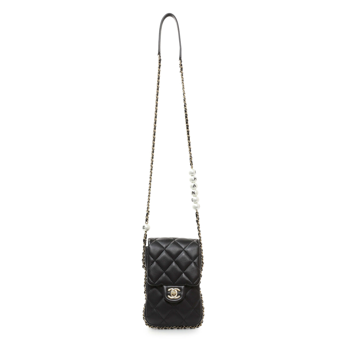 Chanel Black Quilted Lambskin My Precious Phone Case Flap Bag Handbags Chanel